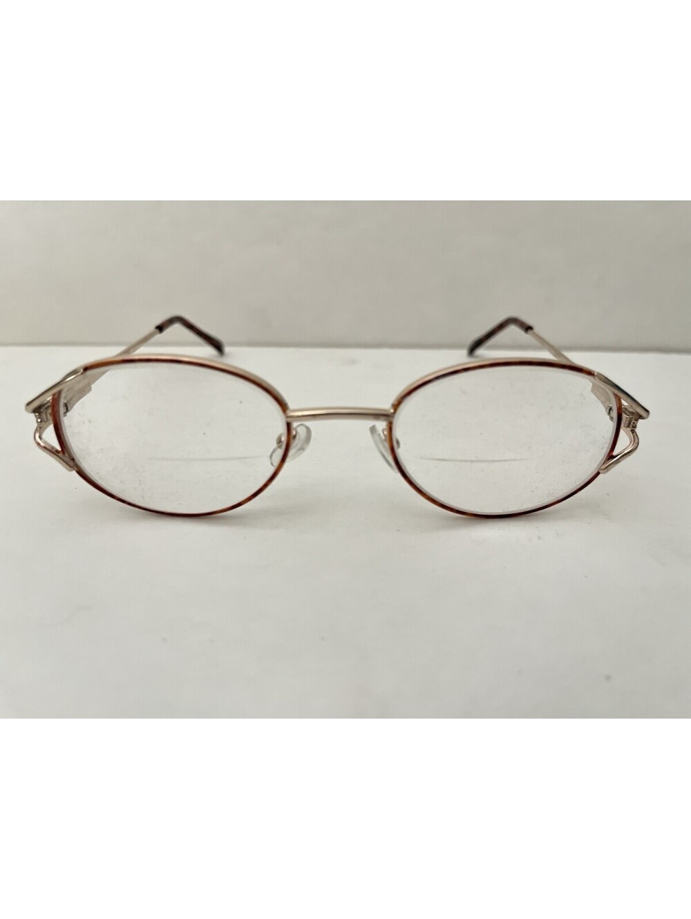 Demi Amber Eyeglasses Gold Orange Oval Round FRAMES ONLY 53-19-135 Pt41 Capri